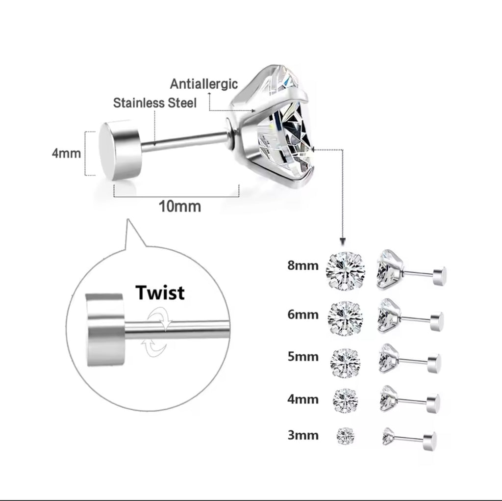 Aretes Acero Quirúrgico para atletas
